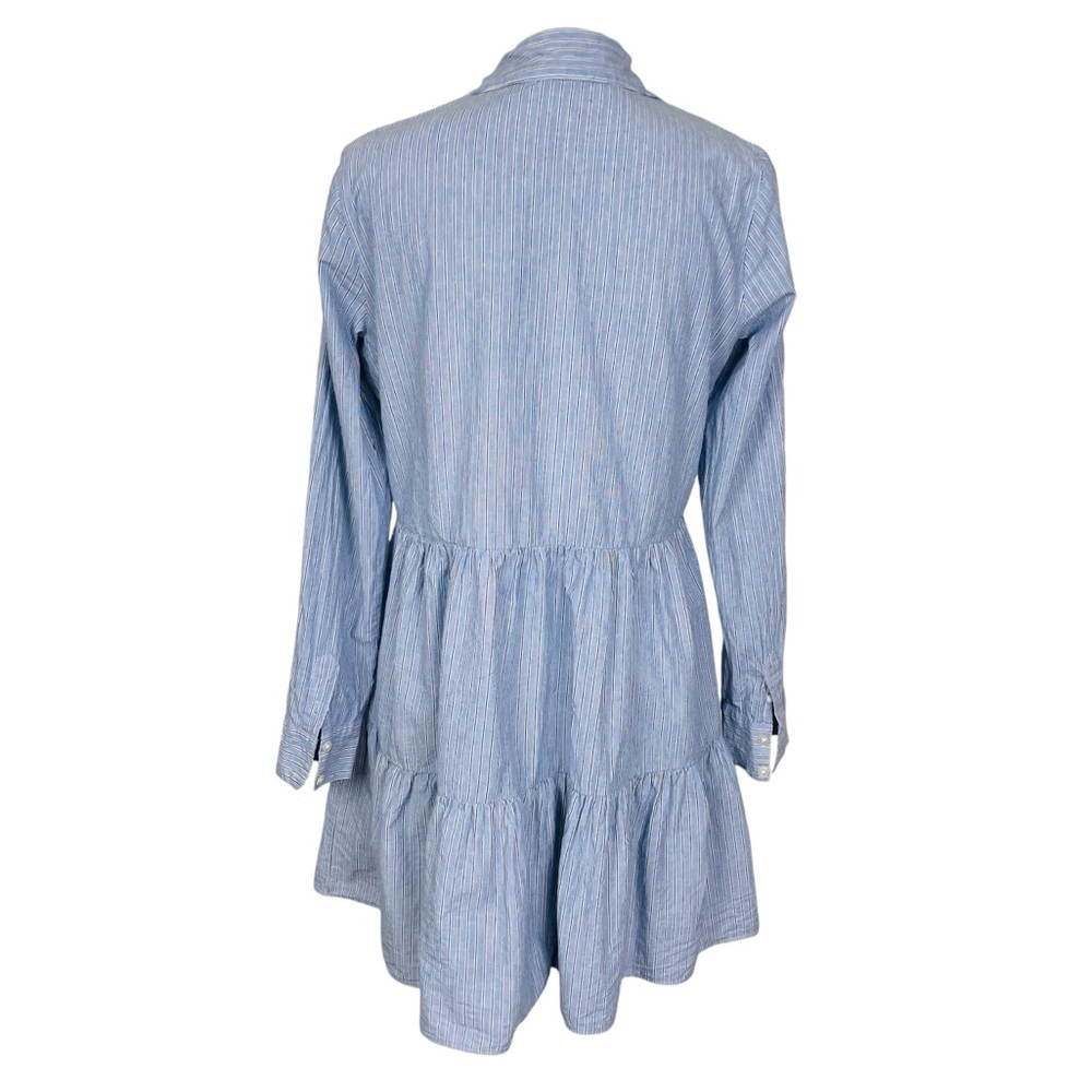 VERONICA BEARD Jemila Tiered Cotton Mini Shirt Dress - Picture 12 of 15